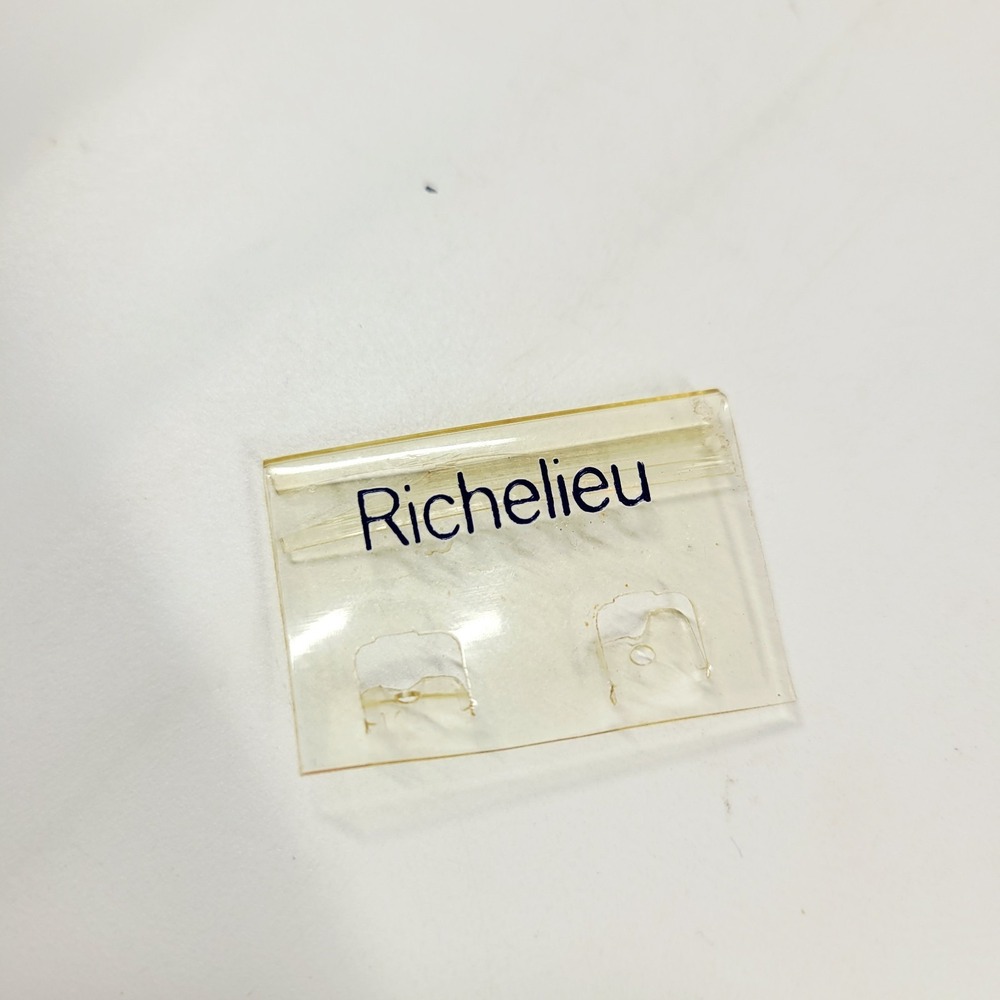 Richelieu Stardust Red Enamel Faux Pearl Button Earrings‎ Clip On Orig Tags - Picture 8 of 8